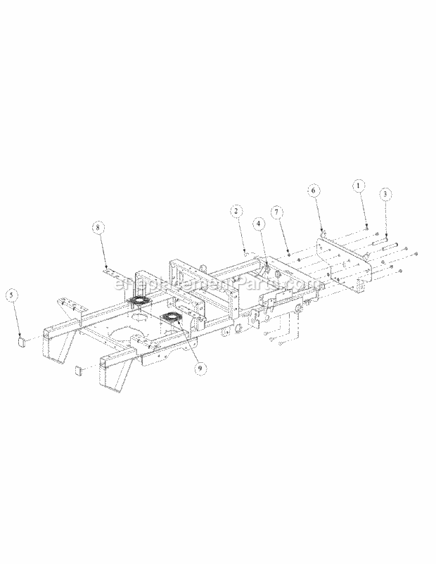 Frame Assembly Diagram and Parts List for M72-GN33 53BB5FJZ750 Cub Cadet Sprayer